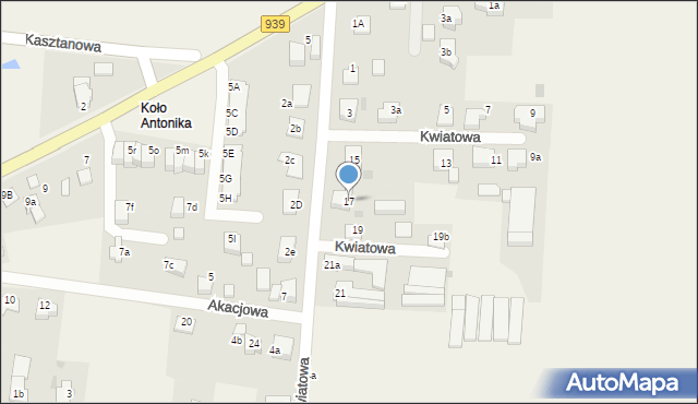 Łąka, Kwiatowa, 17, mapa Łąka