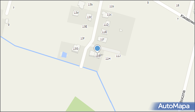 Łazy, Kwiatowa, 11G, mapa Łazy