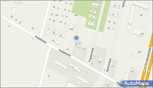 Łazy, Kwiatowa, 12, mapa Łazy