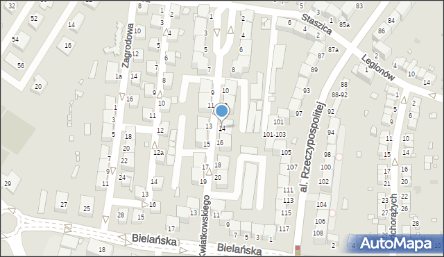 Legnica, Kwiatkowskiego Eugeniusza, 14, mapa Legnicy