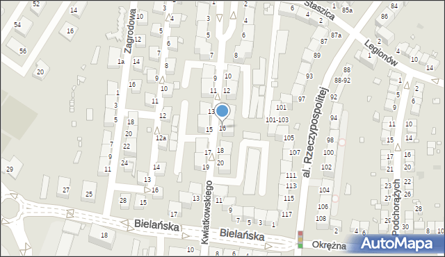 Legnica, Kwiatkowskiego Eugeniusza, 16, mapa Legnicy