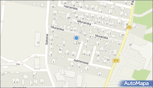 Leszno, Kwiatowa, 1, mapa Leszno