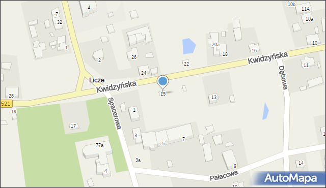 Licze, Kwidzyńska, 15, mapa Licze