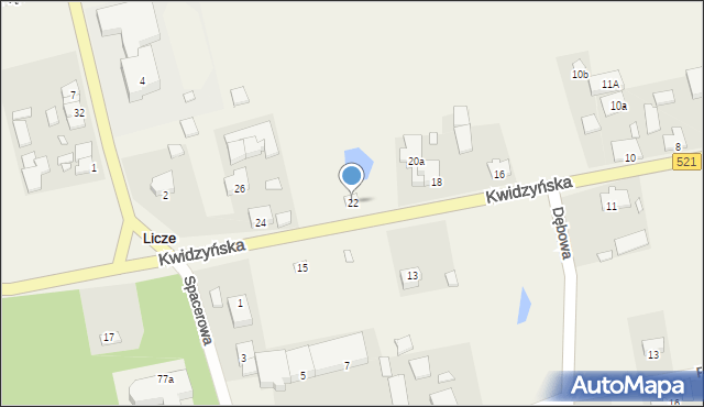 Licze, Kwidzyńska, 22, mapa Licze