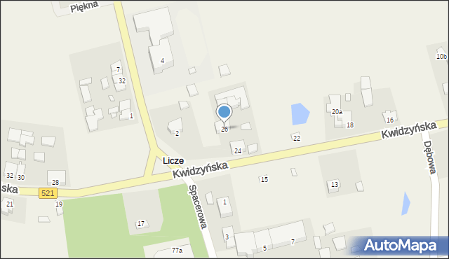 Licze, Kwidzyńska, 26, mapa Licze