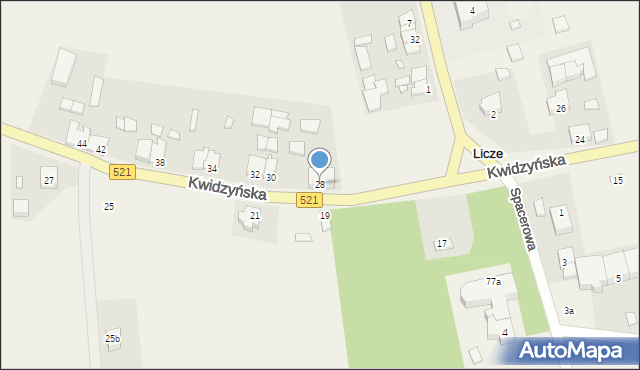 Licze, Kwidzyńska, 28, mapa Licze