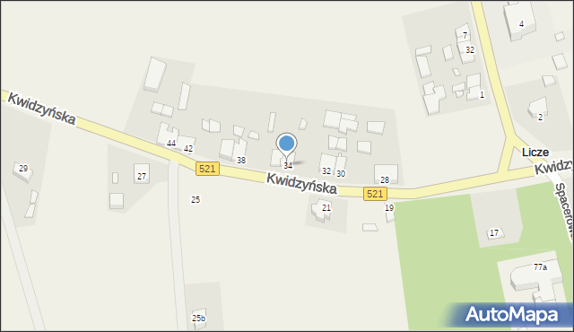 Licze, Kwidzyńska, 34, mapa Licze