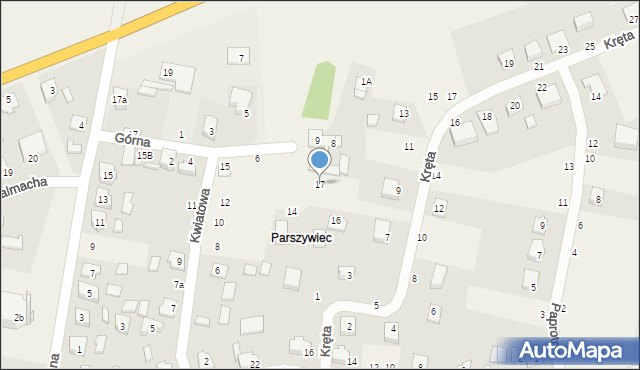 Lisów, Kwiatowa, 17, mapa Lisów