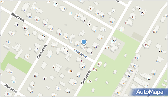 Łomianki, Kwiatowa, 4, mapa Łomianki