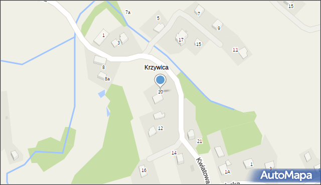 Lusina, Kwiatowa, 10, mapa Lusina