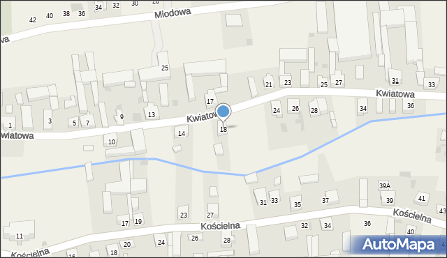 Lutogniew, Kwiatowa, 18, mapa Lutogniew