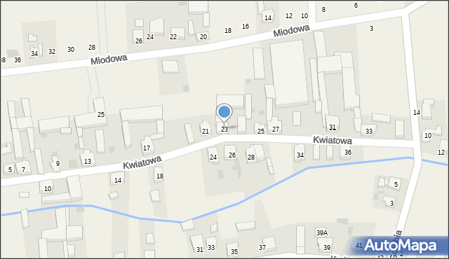 Lutogniew, Kwiatowa, 23, mapa Lutogniew