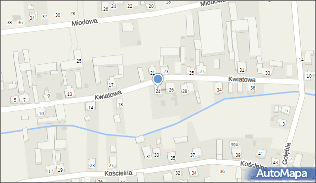Lutogniew, Kwiatowa, 24, mapa Lutogniew
