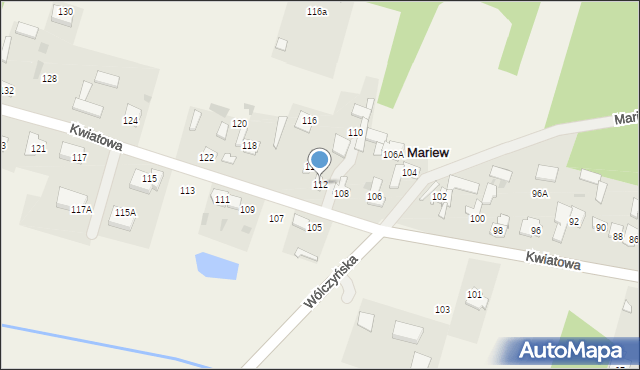 Mariew, Kwiatowa, 112, mapa Mariew