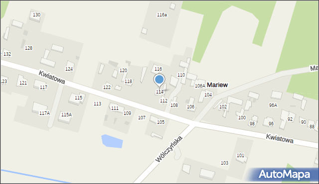 Mariew, Kwiatowa, 114, mapa Mariew