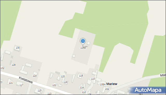 Mariew, Kwiatowa, 116a, mapa Mariew