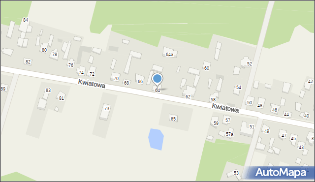 Mariew, Kwiatowa, 64, mapa Mariew