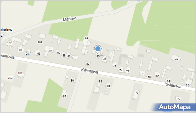 Mariew, Kwiatowa, 80, mapa Mariew