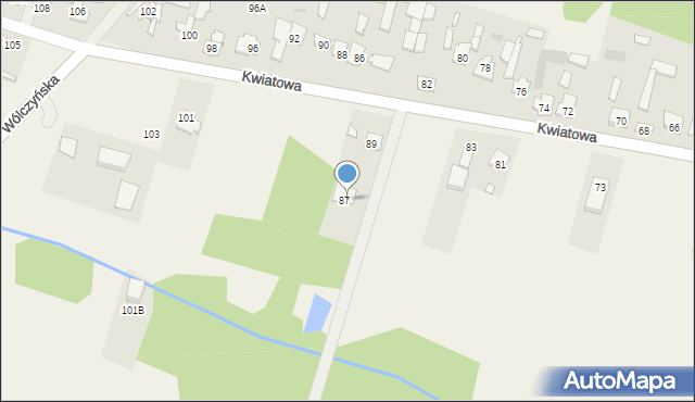 Mariew, Kwiatowa, 89a, mapa Mariew