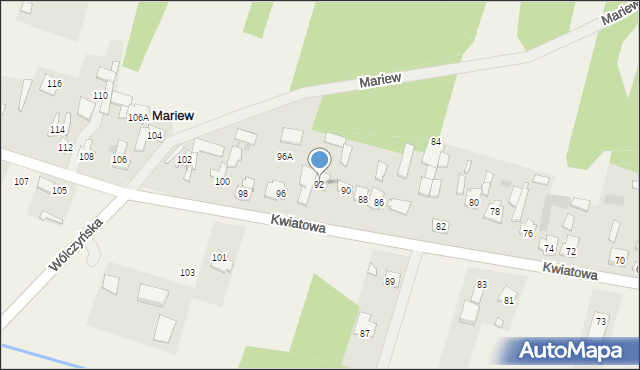 Mariew, Kwiatowa, 92, mapa Mariew