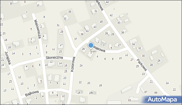 Masłomiąca, Kwiatowa, 2, mapa Masłomiąca