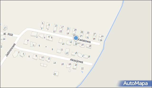 Mechnice, Kwiatowa, 14, mapa Mechnice