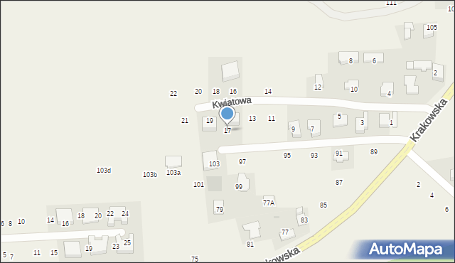 Michałowice, Kwiatowa, 17, mapa Michałowice