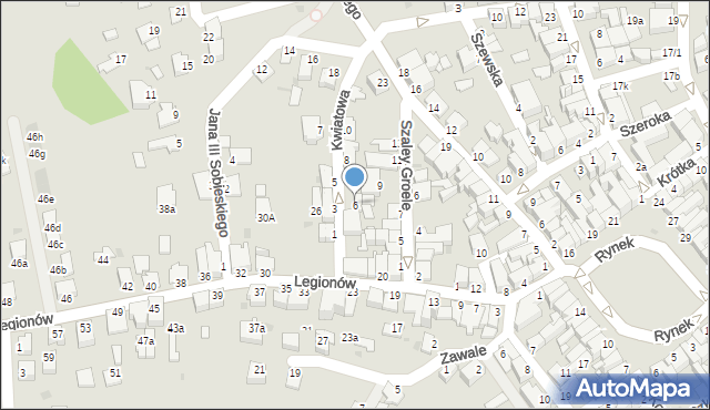 Mielec, Kwiatowa, 6, mapa Mielca