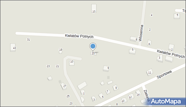 Miłomłyn, Kwiatów Polnych, 13, mapa Miłomłyn