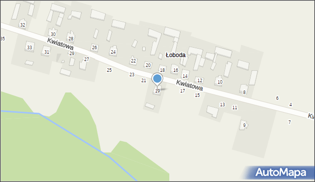 Mistów, Kwiatowa, 19, mapa Mistów