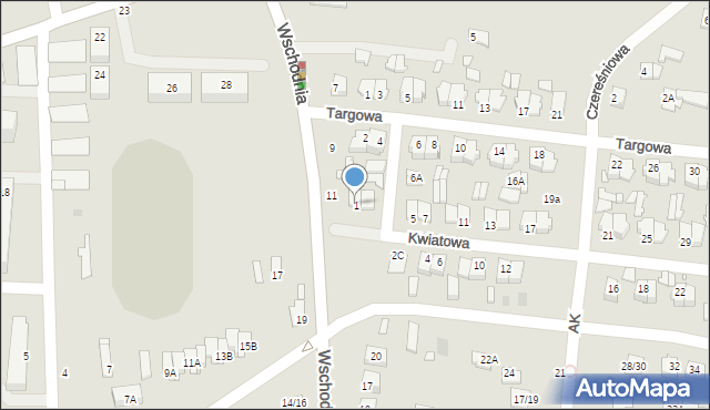 Mszczonów, Kwiatowa, 1, mapa Mszczonów