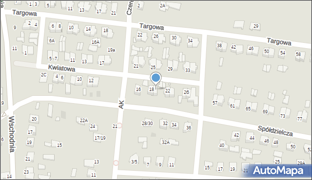 Mszczonów, Kwiatowa, 20, mapa Mszczonów