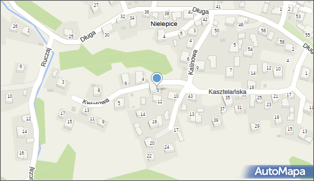 Nielepice, Kwiatowa, 3, mapa Nielepice