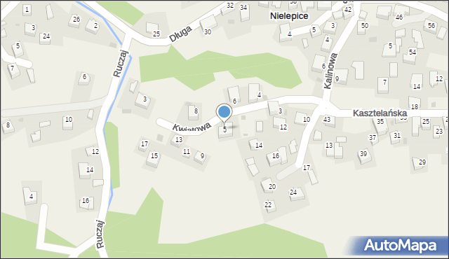 Nielepice, Kwiatowa, 5, mapa Nielepice