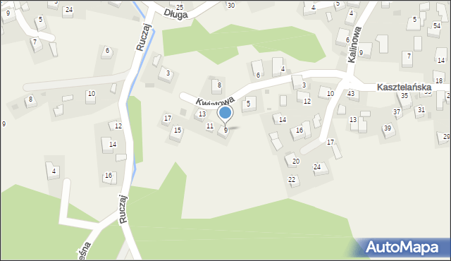 Nielepice, Kwiatowa, 9, mapa Nielepice