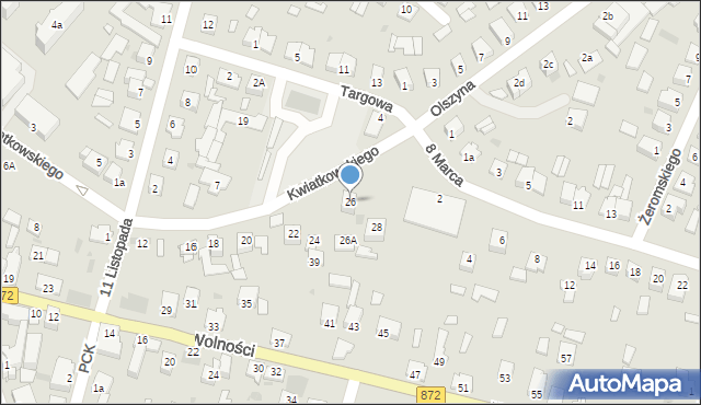 Nisko, Kwiatkowskiego Eugeniusza, 26, mapa Nisko