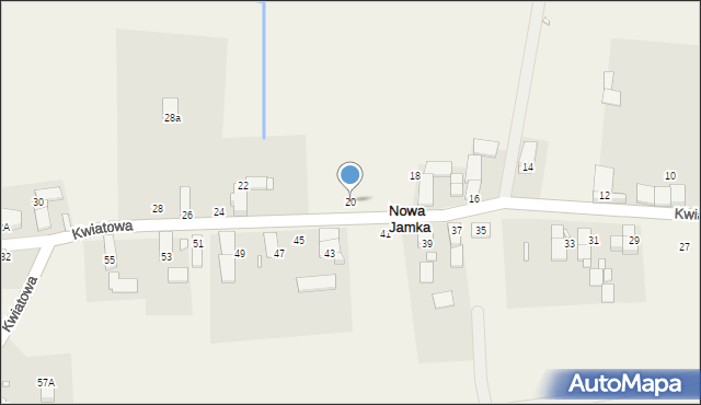 Nowa Jamka, Kwiatowa, 20, mapa Nowa Jamka