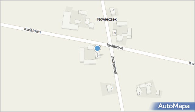 Nowieczek, Kwiatowa, 2, mapa Nowieczek