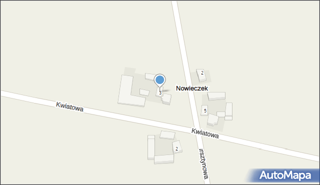 Nowieczek, Kwiatowa, 3, mapa Nowieczek