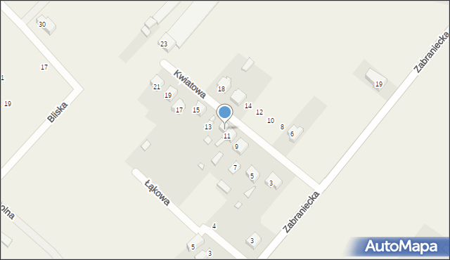 Okuniew, Kwiatowa, 13A, mapa Okuniew