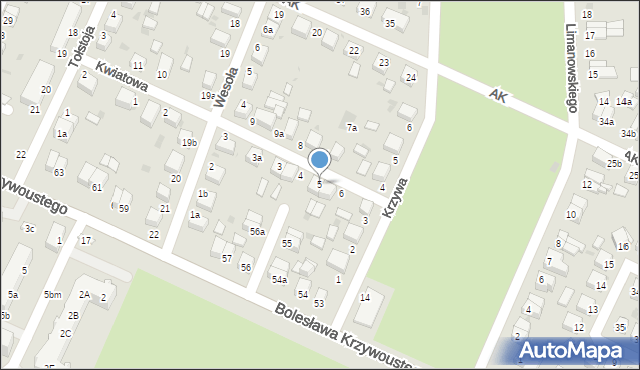 Oleśnica, Kwiatowa, 5, mapa Oleśnica