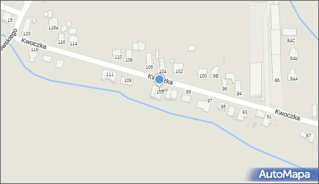 Opole, Kwoczka Jana, 105, mapa Opola