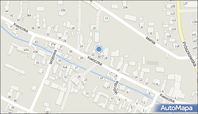 Opole, Kwoczka Jana, 20, mapa Opola