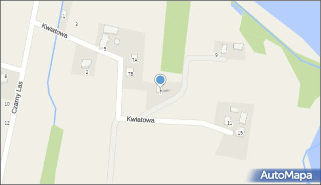 Osiek, Kwiatowa, 7, mapa Osiek