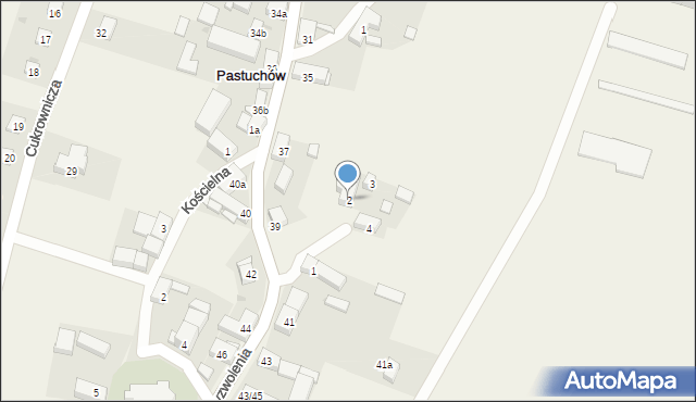 Pastuchów, Kwiatowa, 2, mapa Pastuchów