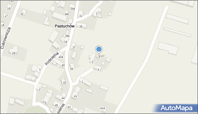 Pastuchów, Kwiatowa, 3, mapa Pastuchów