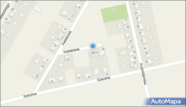 Pawonków, Kwiatowa, 25, mapa Pawonków