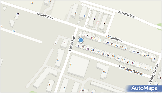 Piaseczno, Kwitnącej Gruszy, 54, mapa Piaseczno