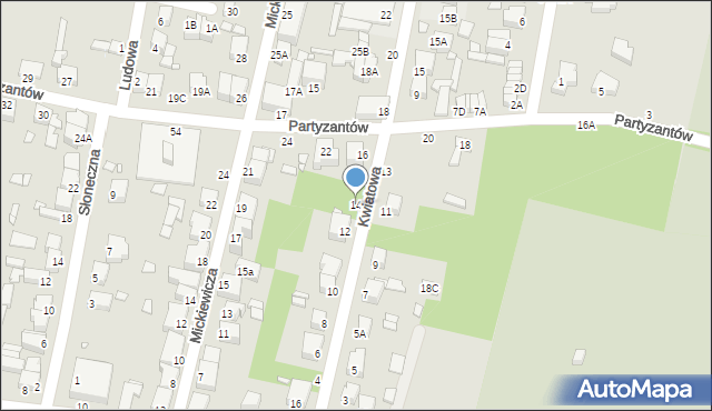 Piotrków Trybunalski, Kwiatowa, 14, mapa Piotrków Trybunalski