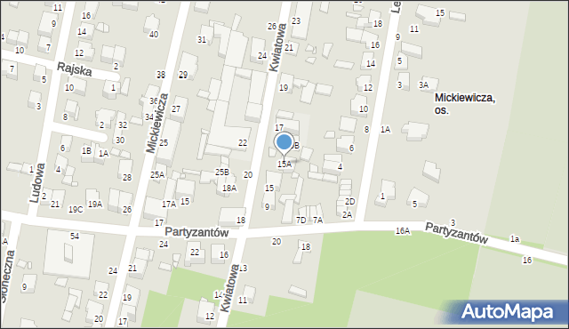 Piotrków Trybunalski, Kwiatowa, 15A, mapa Piotrków Trybunalski